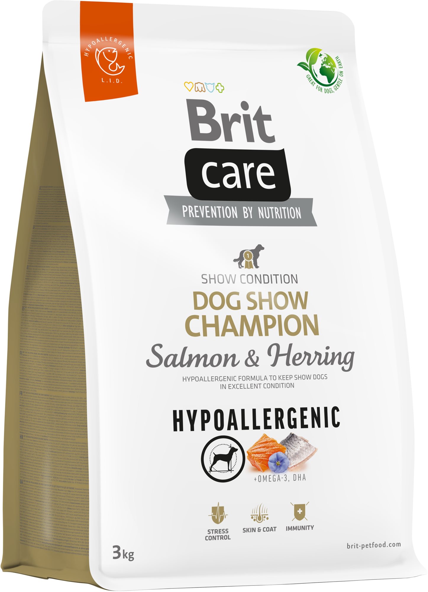 Brit Care Dog Hypoallergenic s lososom a sleďom Dog Show Champion 3...