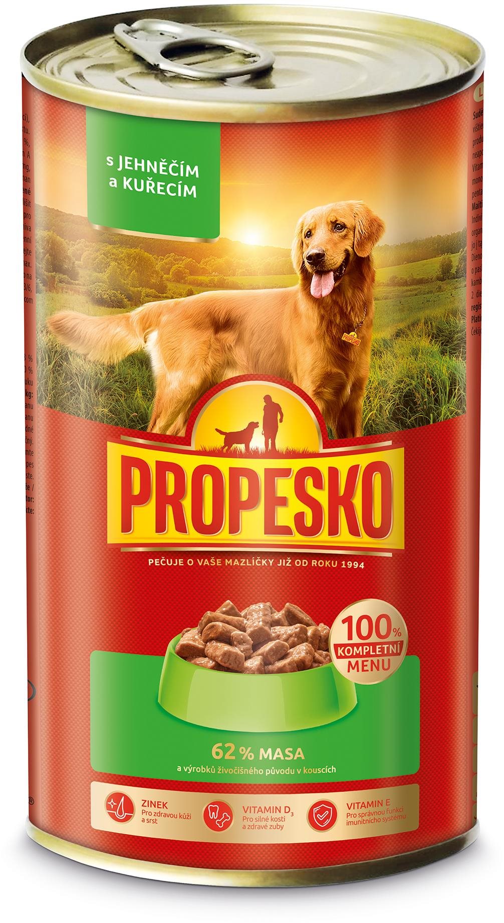 Propesko kúsky pes jahňacie, kuracie v omáčke 1 240 g Konzerva pre...