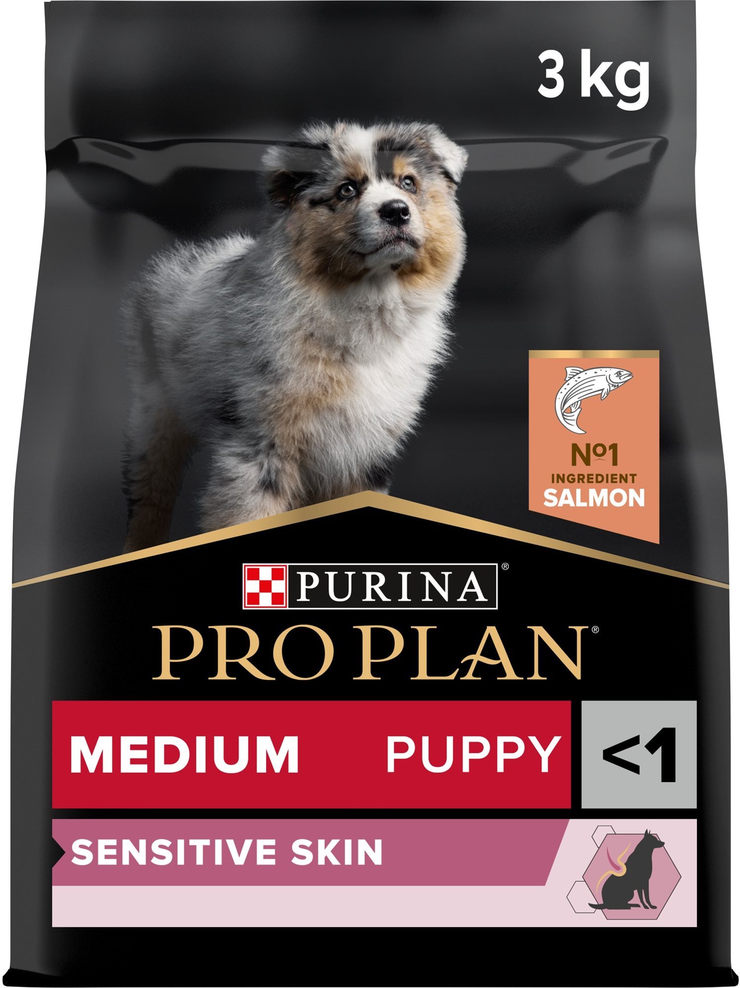 Pro Plan medium puppy sensitive skin losos 3 kg Granule pre šteniatka