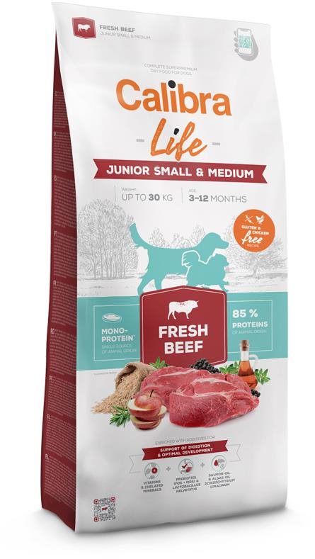 Calibra Dog Life Junior small & medium fresh beef 2,5 kg Granule...