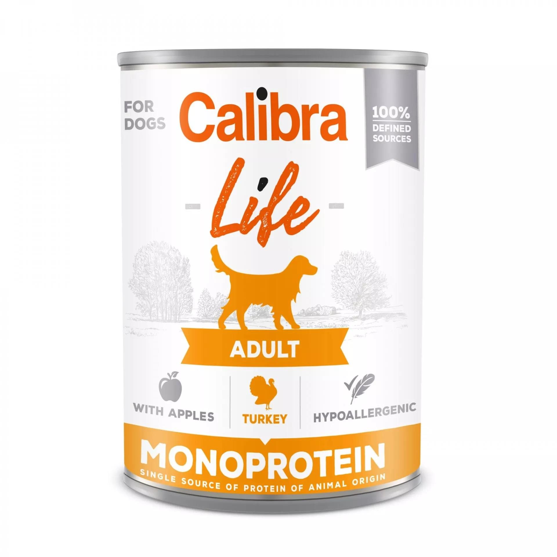 Calibra Dog Life konzerva adult turkey with apples 400 g Konzerva...