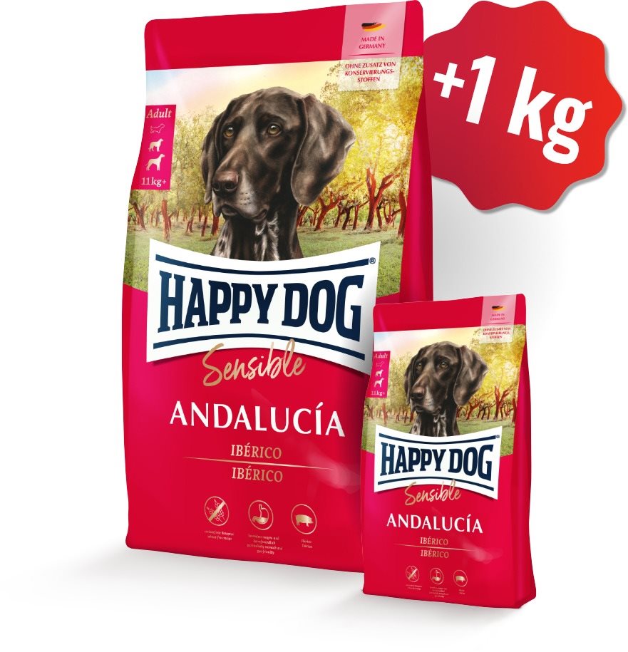 Happy Dog Andalucia 11 + 1 kg Granuly pre psov