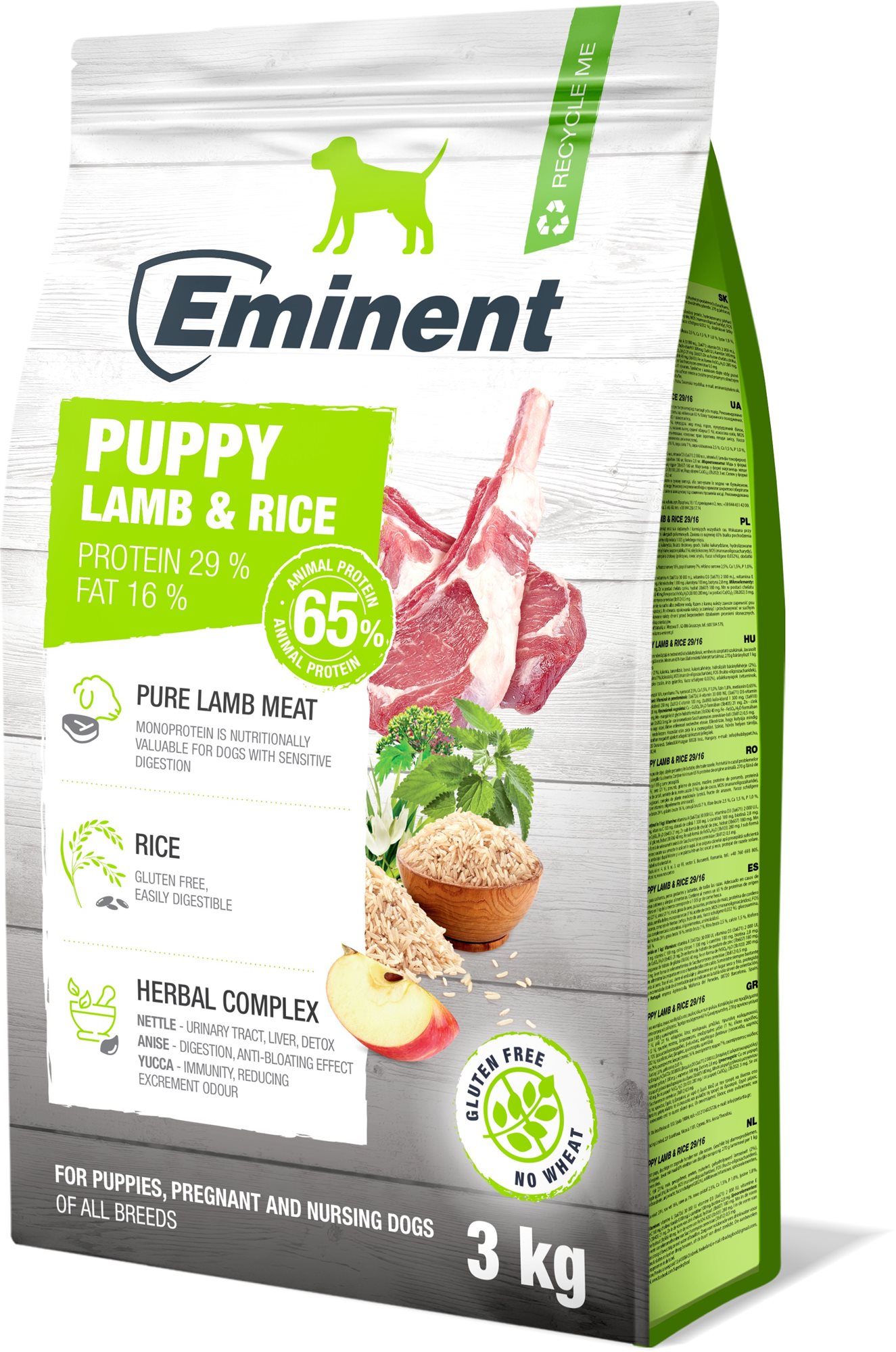 Eminent Puppy Lamb & Rice High Premium 3 kg Granule pre šteniatka