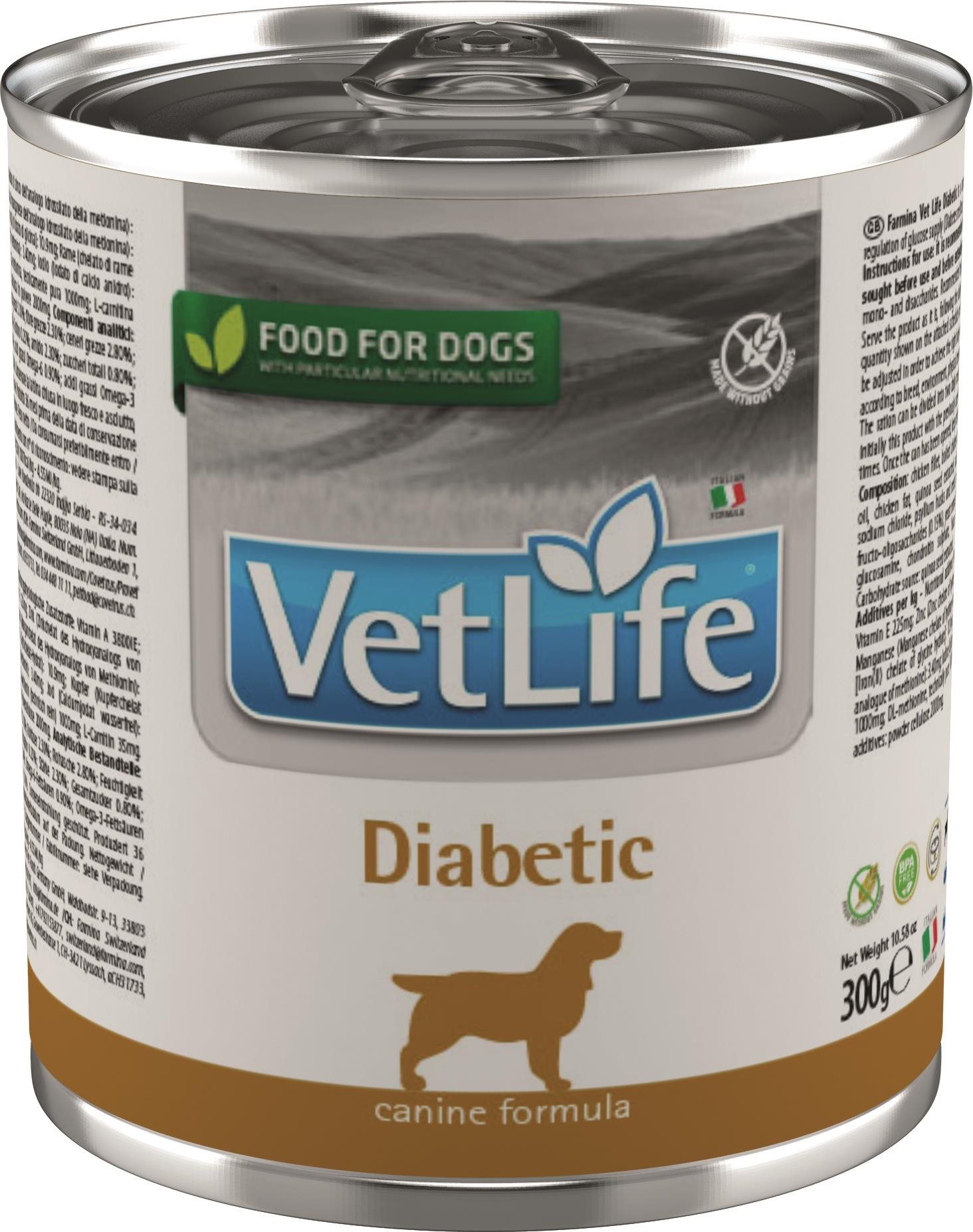 Vet Life Natural Dog konzerva Diabetic 300 g Diétna konzerva pre psov
