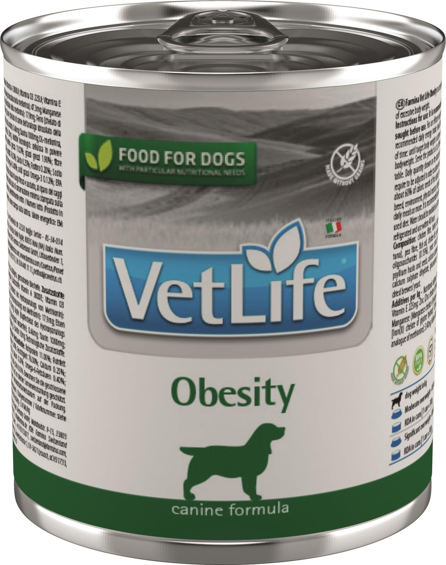 Vet Life Natural Dog konzerva Obesity 300 g Diétna konzerva pre psov