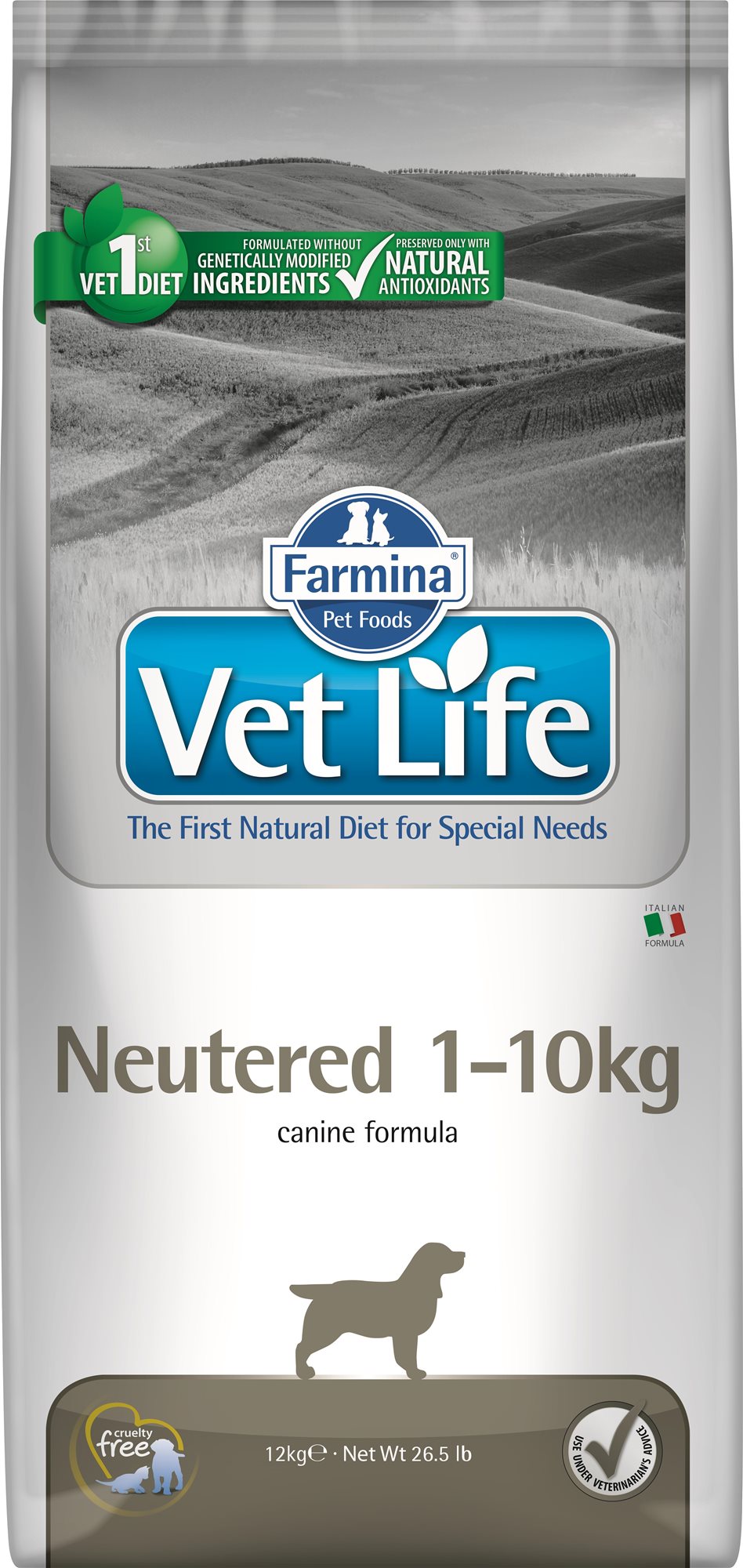 Vet Life Natural Dog Neutered 1 – 10 kg 10 kg Diétne granule pre psov