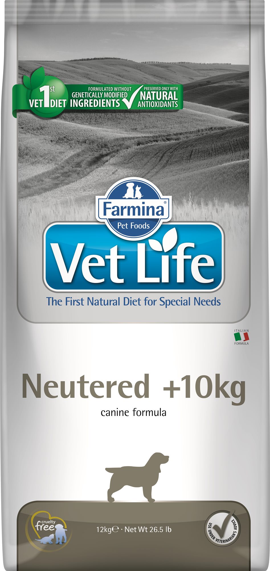 Vet Life Natural Dog Neutered >10 kg 12 kg Diétne granule pre psov