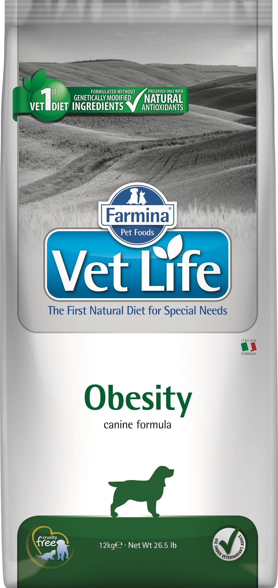 Vet Life Natural Dog Obesity 12 kg Diétne granule pre psov