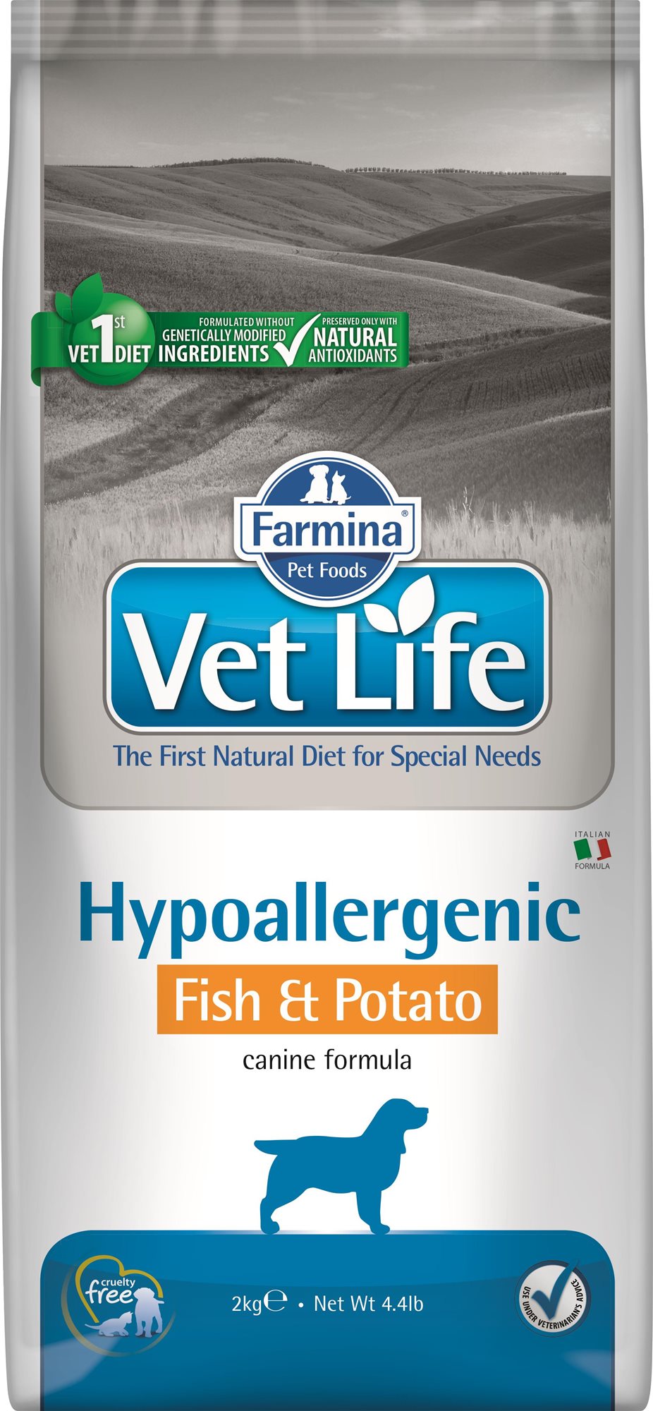 Vet Life Natural Dog Hypo Fish & Potato 2 kg Diétne granule pre psov