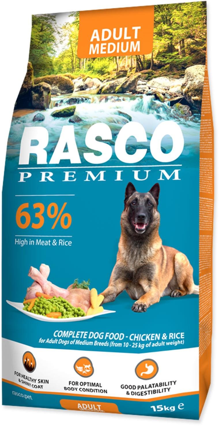 Rasco Granule Premium Adult Medium kura s ryžou 15 kg Granuly pre...