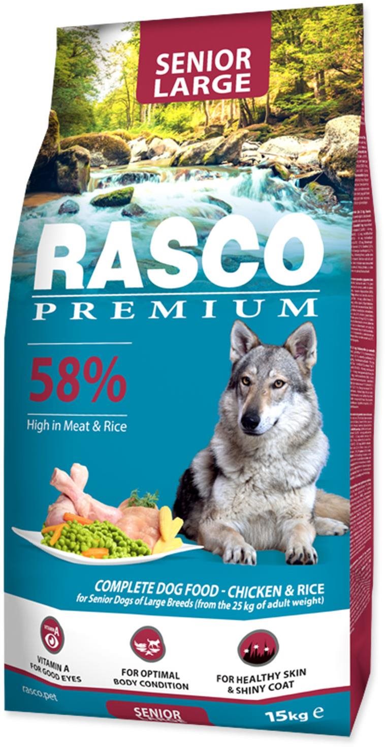 Rasco Granule Premium Senior Large kura s ryžou 15 kg Granuly pre...