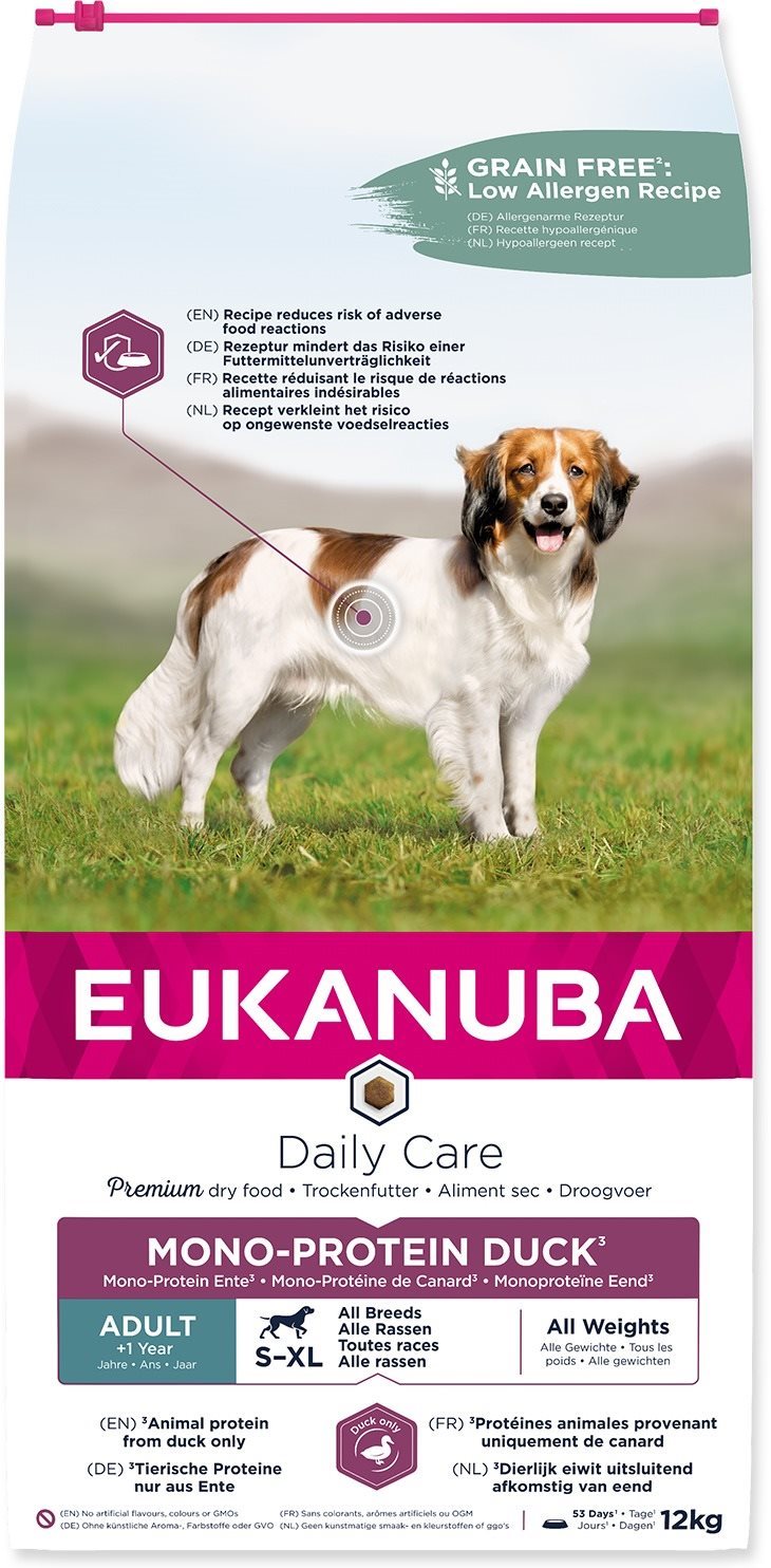 Eukanuba Daily Care Adult Mono Proteín Duck 12 kg Granuly pre psov