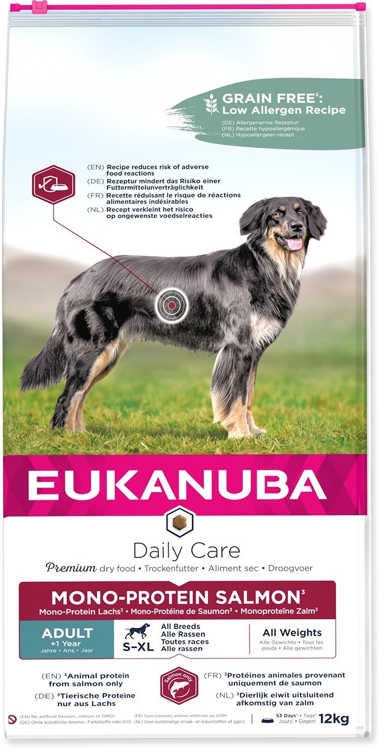 Eukanuba Daily Care Adult Mono Protein Salmon 12 kg Granuly pre psov