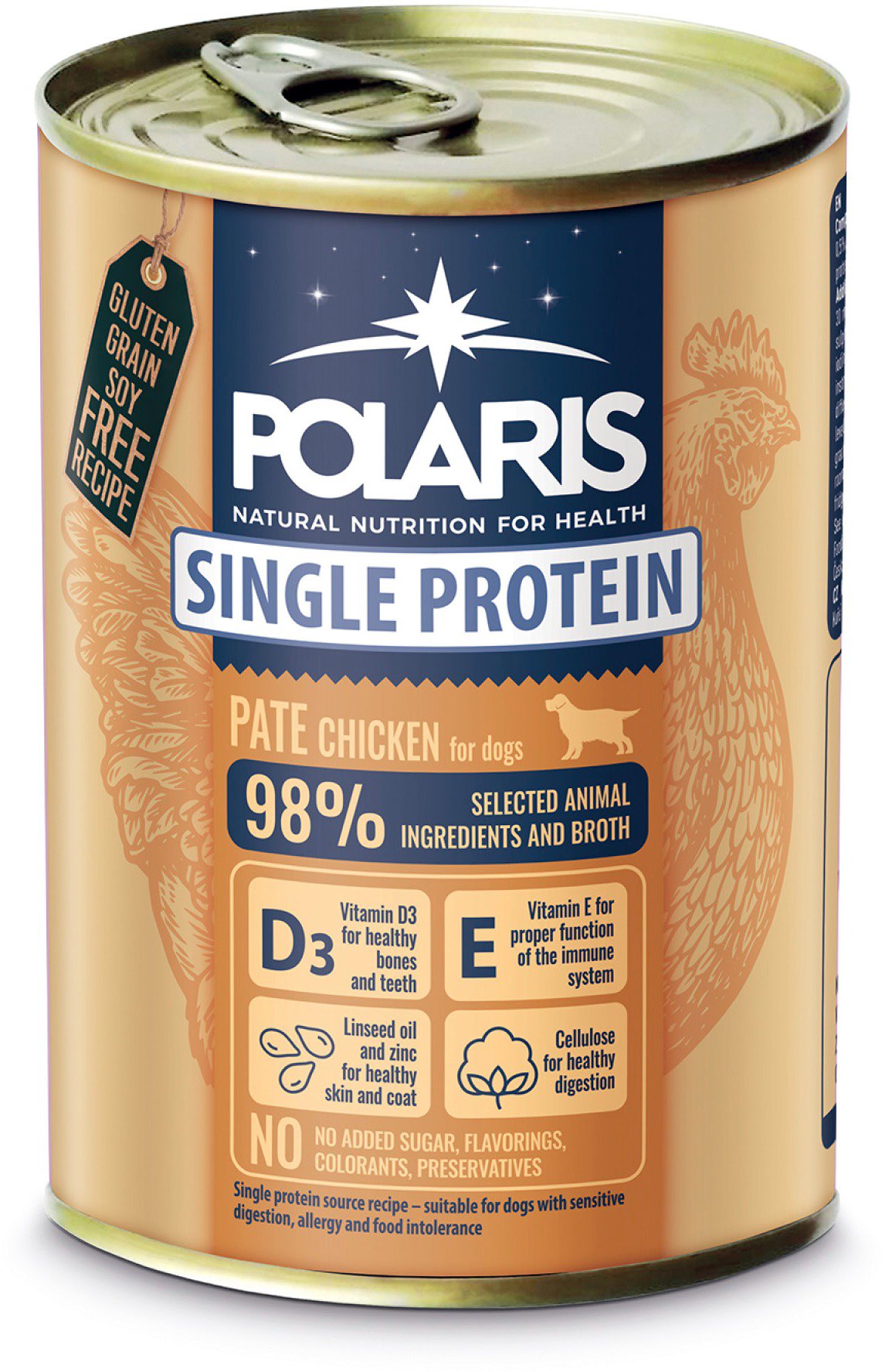 Polaris Single Protein Paté konzerva pre psov kuracia 400 g...