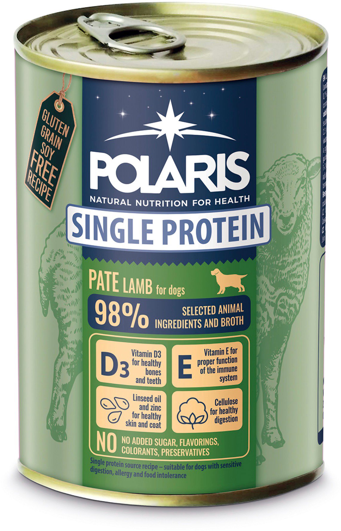 Polaris Single Protein Paté konzerva pre psov jahňacia 400 g...