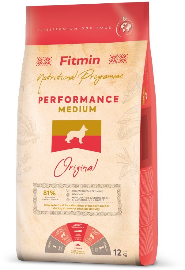 Fitmin Medium Performance 12 Kg Granuly pre psov