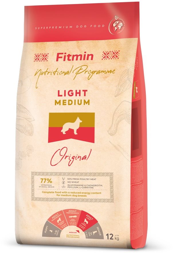 Fitmin Medium Light 12 Kg Granuly pre psov