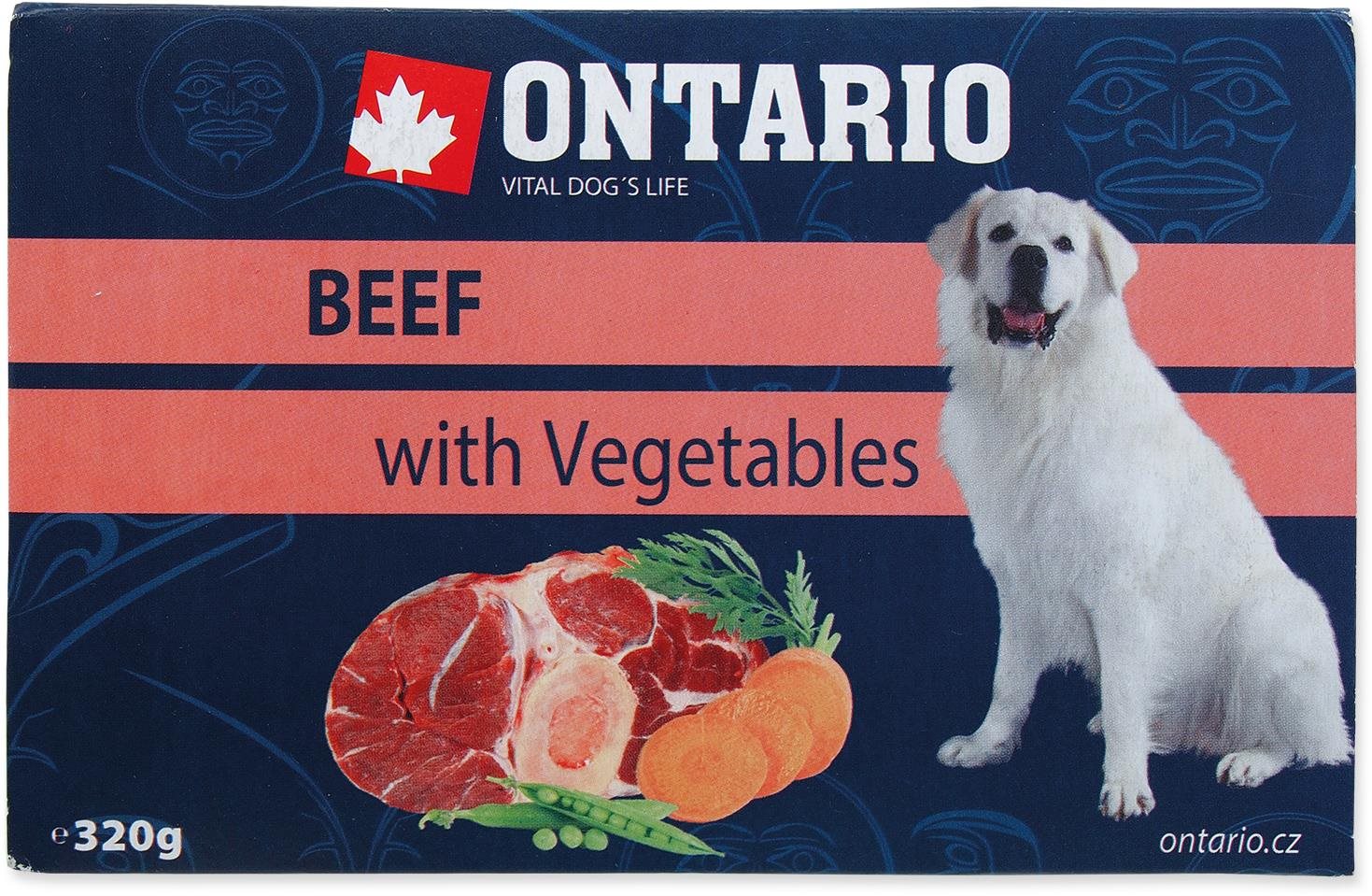 Ontario Vanička hovädzia so zeleninou 320 g Vanička pre psa