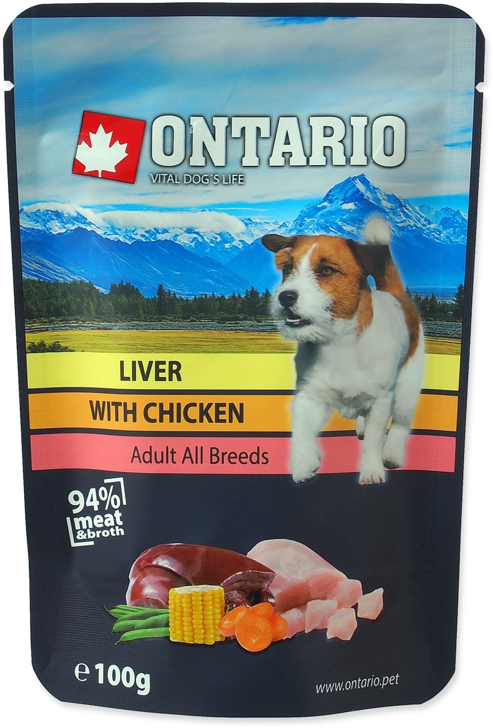 Ontario Kapsička, pečeň s kuracím vo vývare 100 g Kapsička pre psov