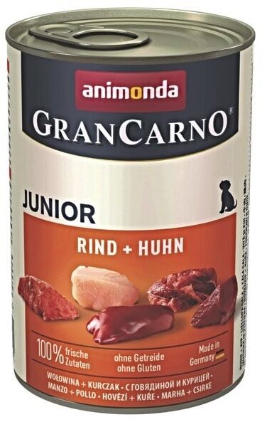 Grancarno konzerva pre psov Junior hovädzie + kuracie 400 g...