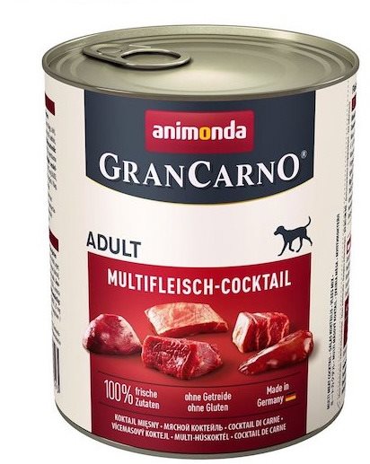 Grancarno konzerva pre psov Adult mäsový kokteil 400 g Konzerva pre...