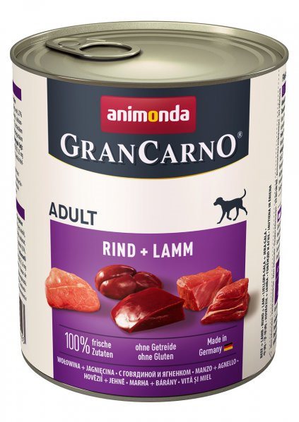 Grancarno konzerva pre psov Adult hovädzie, jahňacie 400 g Konzerva...