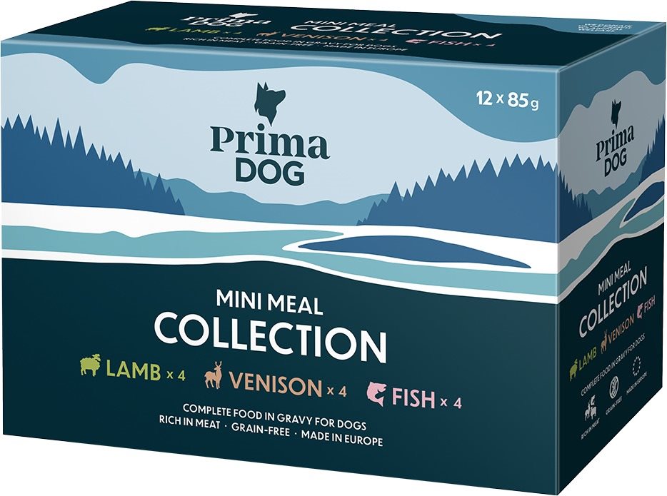 PrimaDog Mini Meal Multipack 12× 85 g Kapsička pre psov