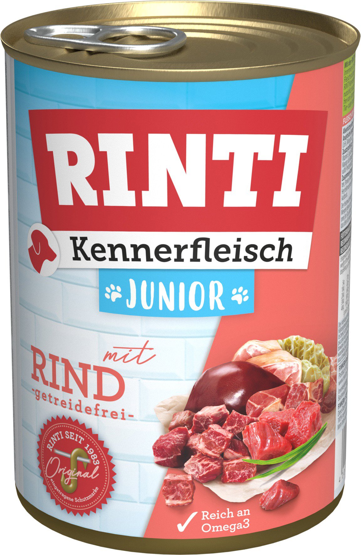 Rinti junior konzerva hovädzie 400 g Konzerva pre psov