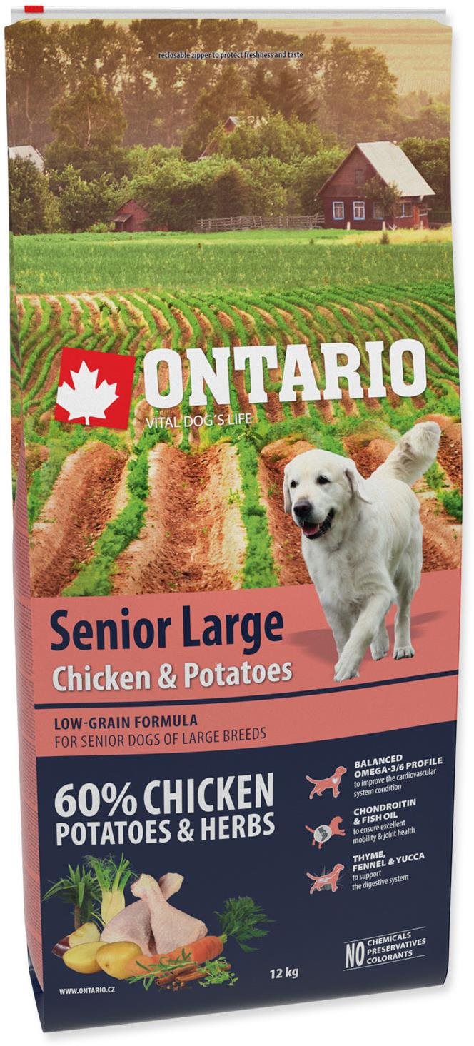 Ontario Senior Large Chicken & Potatoes 12 kg Granuly pre psov
