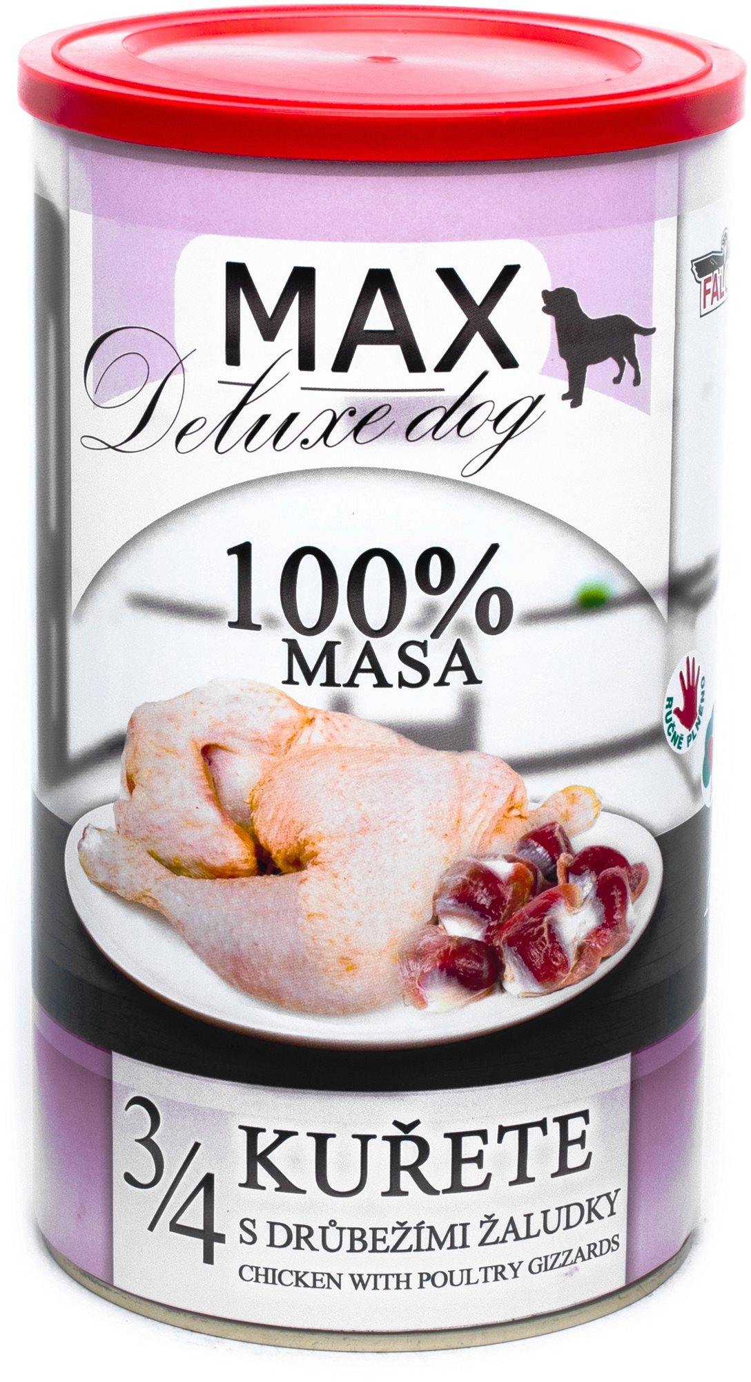 MAX deluxe 3/4 kurčaťa s hydinovými žalúdkami 1200 g Konzerva pre...
