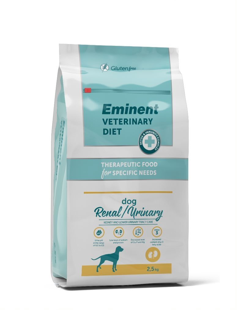 Eminent Vet Diet Dog Renal/Urinary 2,5 kg Diétne granule pre psov