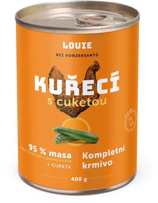LOUIE kuracie (95 % v pevnej zložke) s cuketou 400 g Konzerva pre...