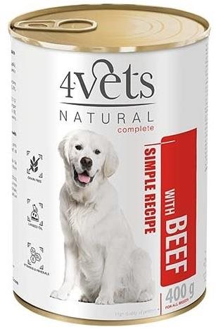 4Vets NATURAL SIMPLE RECIPE s hovädzím mäsom 400 g konzerva pre...