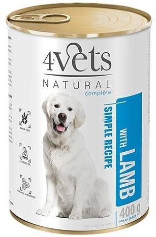 4Vets NATURAL SIMPLE RECIPE s jahňacím mäsom 400 g konzerva pre...