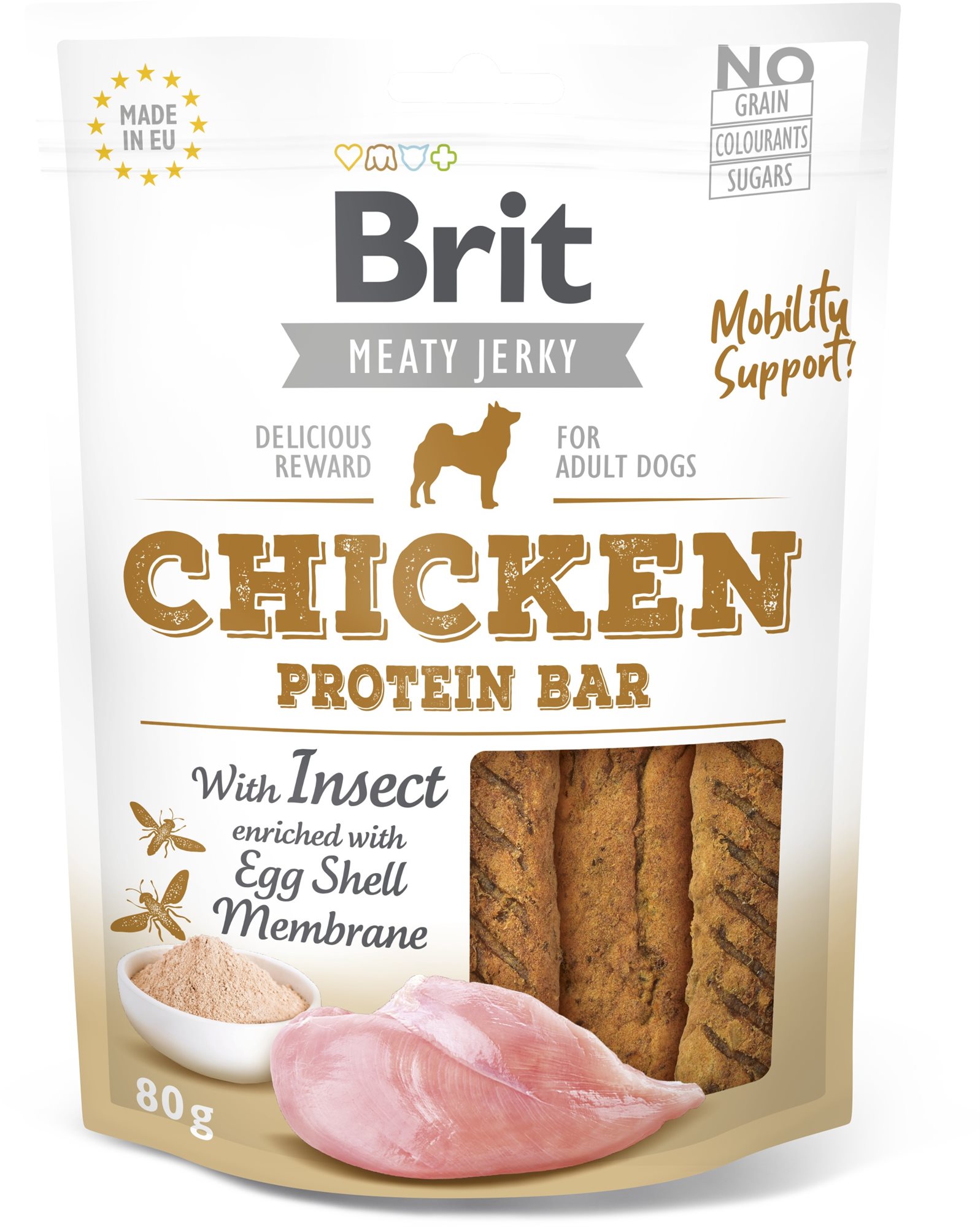 Brit Jerky Chicken with Insect Protein Bar 80 g Maškrty pre psov