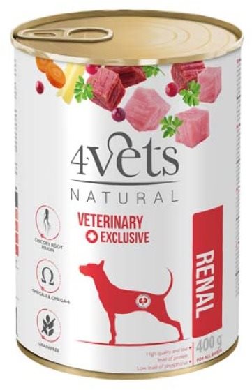 4Vets Natural veterinary exklusive renal 400 g Diétna konzerva pre...