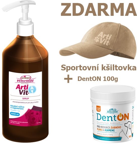 Vitar Veterinae Artivit sirup 1000 ml + DentOn 100 g + šiltovka...
