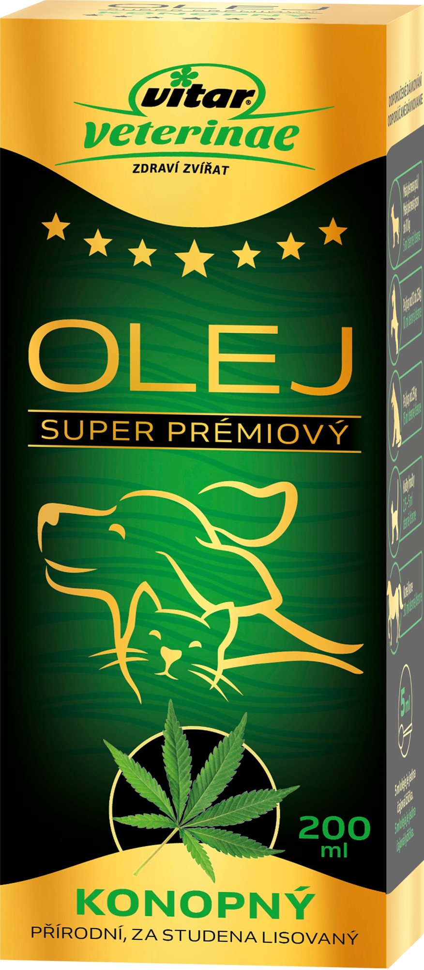 Vitar Veterinae Konopný olej 200 ml Olej pre psa