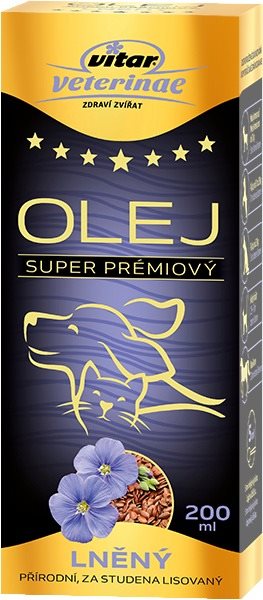 Vitar Veterinae Ľanový olej 200 ml Olej pre psa