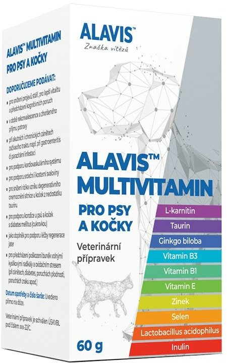 Alavis Multivitamin pre psy a mačky 60 g Doplnok stravy pre psov