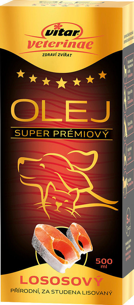 Vitar Veterinae Lososový olej 500 ml Doplnok stravy pre psov