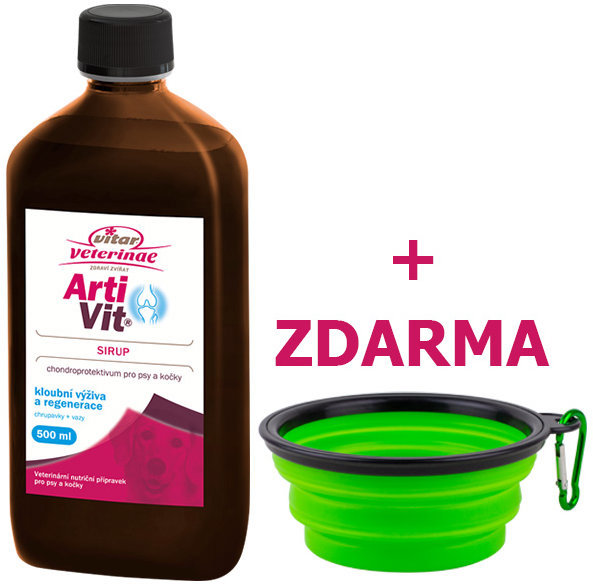 Vitar Veterinae Artivit sirup 500 ml + zdarma cestovná miska...