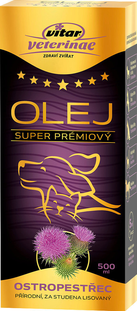 Vitar Veterinae Ostropestrec olej 500 ml Doplnok stravy pre psov