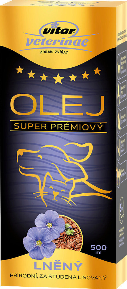 Vitar Veterinae Ľanový olej 500 ml Doplnok stravy pre psov