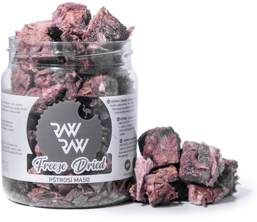 Raw Raw pochúťka mrazom sušené Pštrosie mäso 90 g Maškrty pre psov