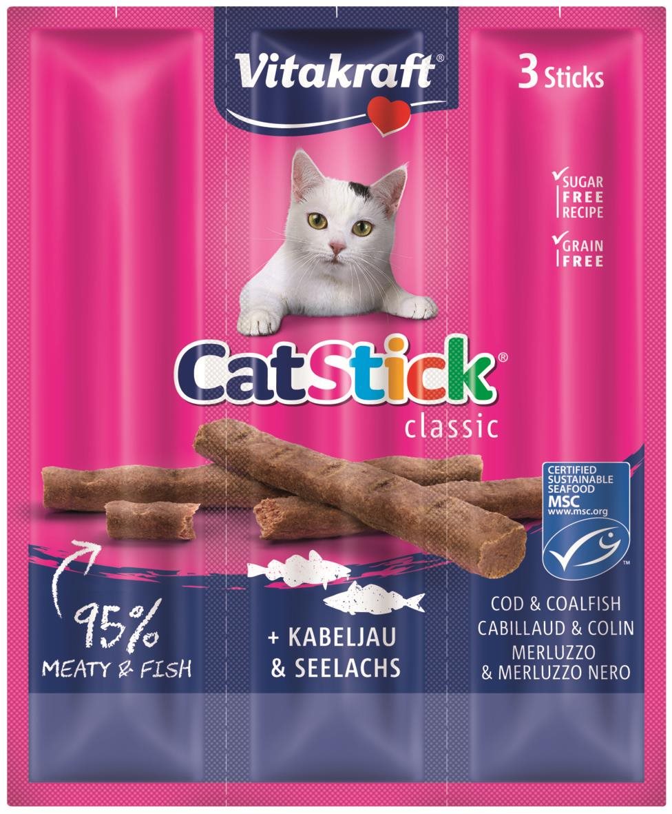 Vitakraft Cat Stick pochúťka treska/treska tmavá, 3× 6 g Maškrty...
