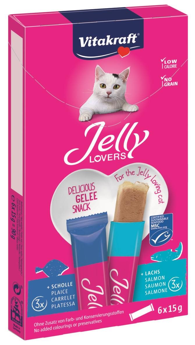 Vitakraft Cat pochúťka Jelly Lovers losos, platesa 6× 15 g Maškrty...