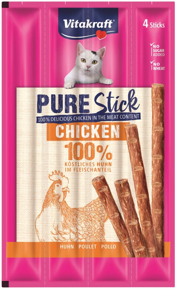 Vitakraft Cat pochúťka Pure Stick chicken 4× 5 g Maškrty pre mačky