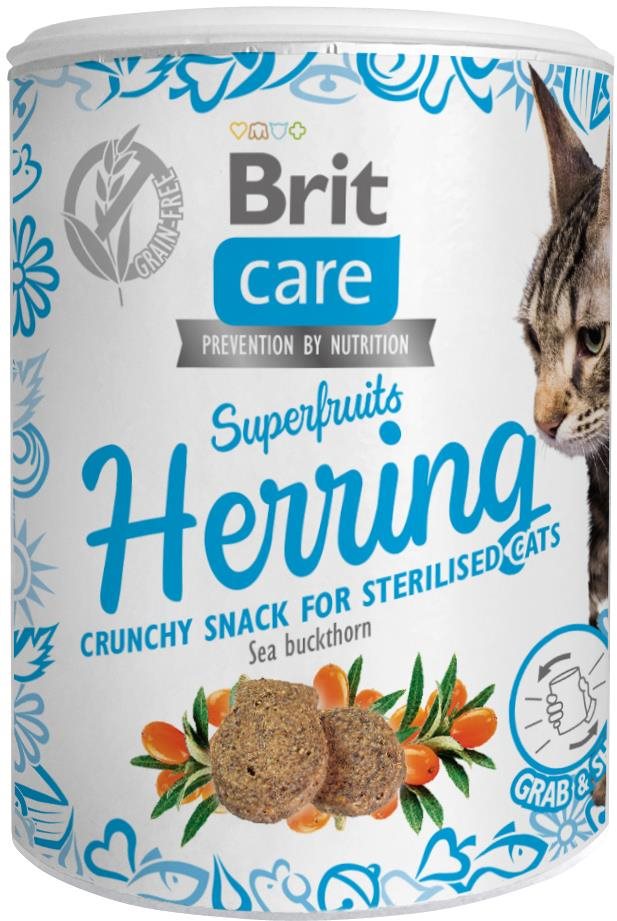 Brit Care Cat Snack Superfruits Herring 100 g Maškrty pre mačky