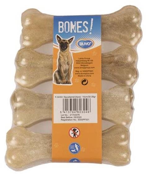 Duvo+ Bones! Lisovaná byvolia kosť 10 cm 4 ks Kosť pre psa